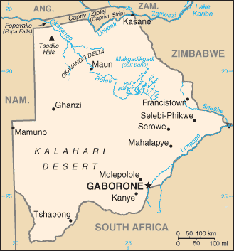 Map of Botswana