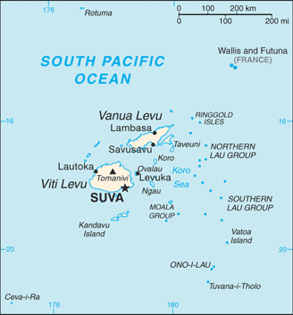 Map of Fiji