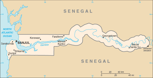 Map of The Gambia