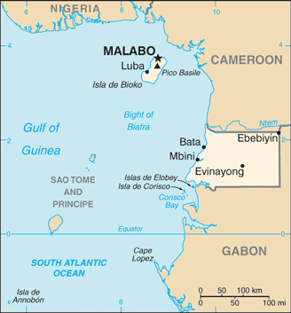 Map of Equatorial Guinea