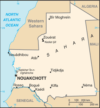 Map of Mauritania